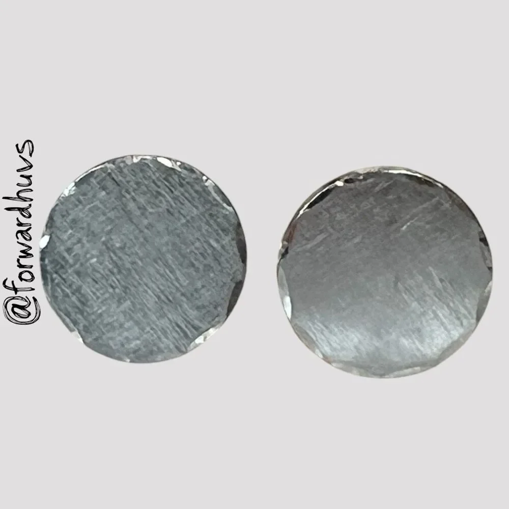 Vintage Swank Silver Tone Round Cufflinks Classic Formal